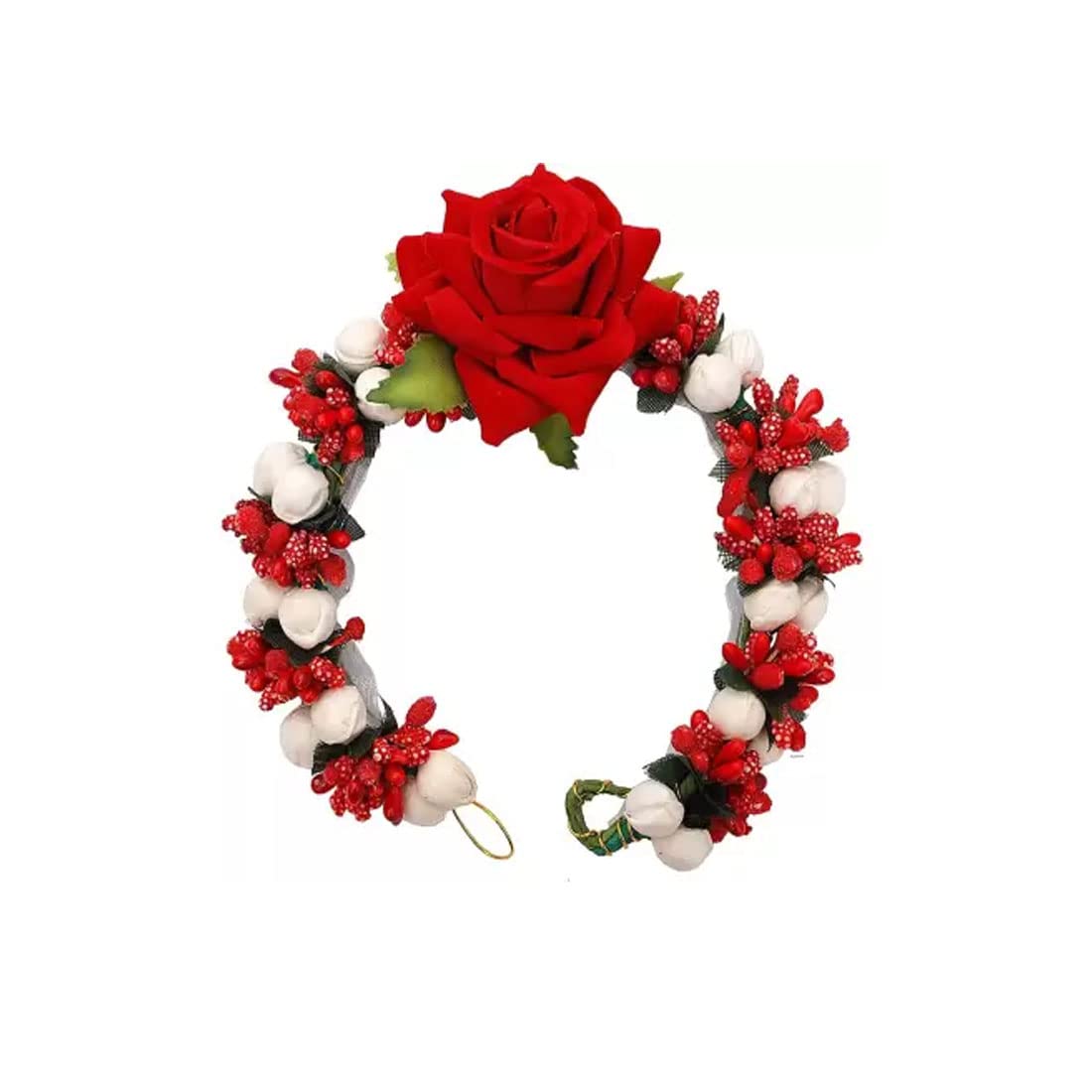 Gadinfashion™ Rose Flower Gajra Bun Hair Clip - Elegant Floral Hair Accessory for Women (Pack of 1) | Perfect for Weddings, Parties & Indian Traditional Outfits