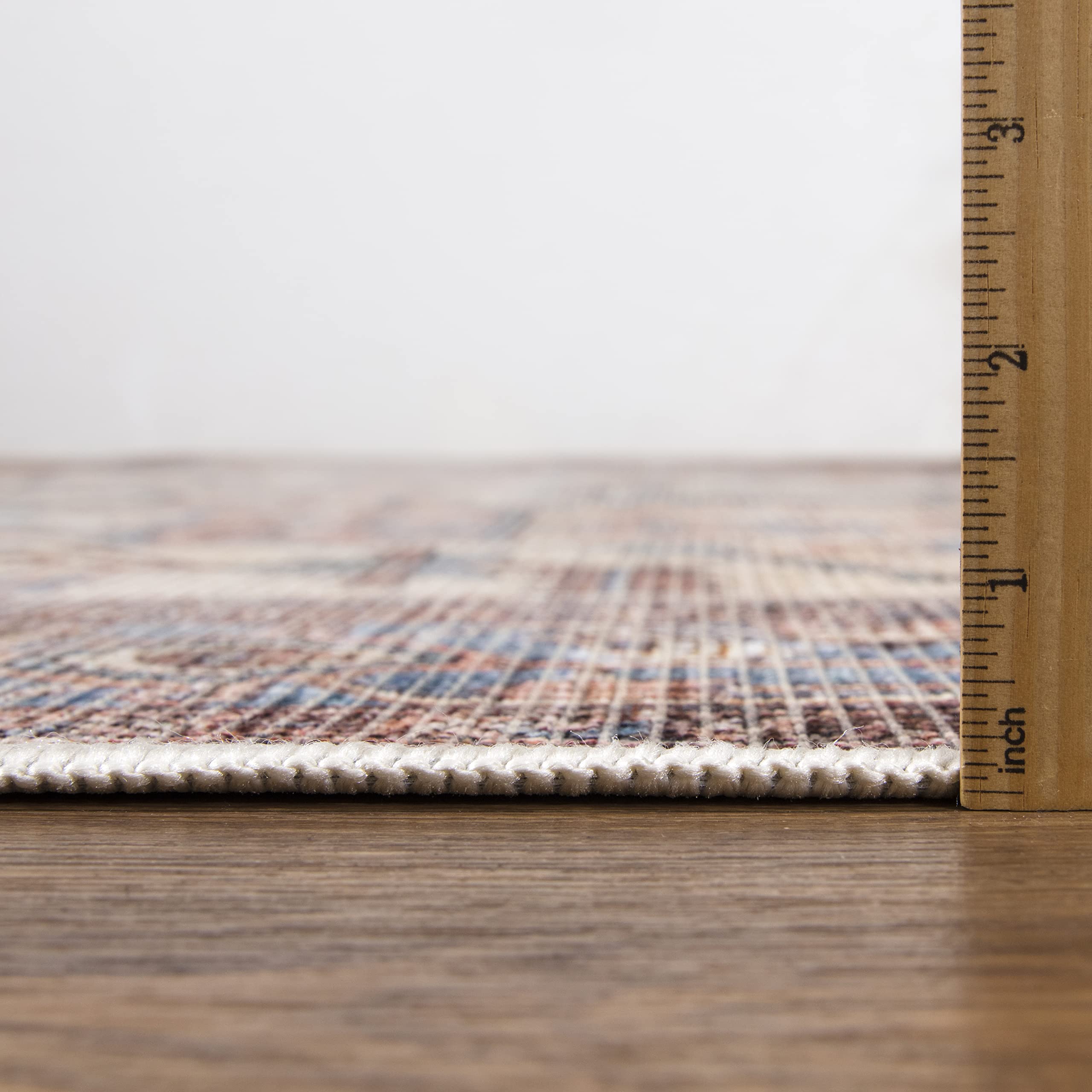 Abani 8' x 10' Vintage Medallion Rectangular Area Rug - Machine Washable, Stain Resistant & Non-Shedding - Terracotta Polypropylene Rug for Living Room, Bedroom & Dining Room