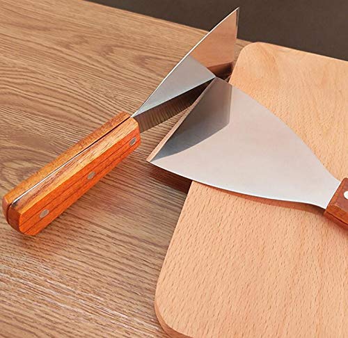 WOIWO 2PCS Stainless Steel Spatula with Wooden Handle - Pizza Turner, Steak Flipper, Kitchen Baking Utensil for Grilling, Frying & Serving - Perfect for BBQ, Camping & Home Cooking