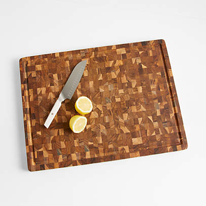 Premium Teak End Grain Cutting Board with Juice Groove - Durable Wood Chopping Block for Kitchen, Butcher, BBQ & Meat Carving - Perfect for Chefs & Home Cooking