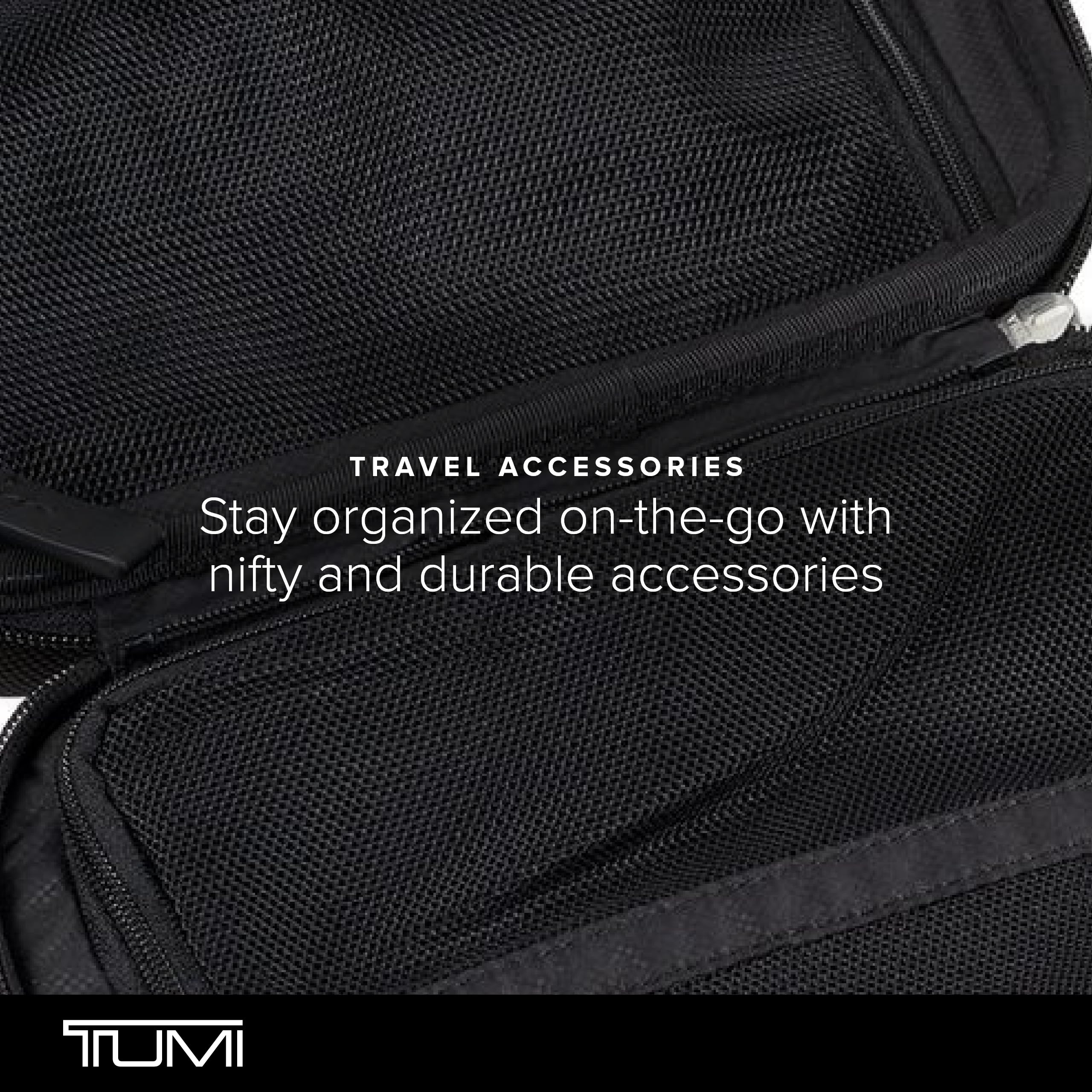 TUMI Large Black Nylon Travel Organizer Pouch - Toiletry Bag for Electronics, Cords, Cosmetics & Hygiene Kit | Perfect for Business Trips, Vacations & Daily Use