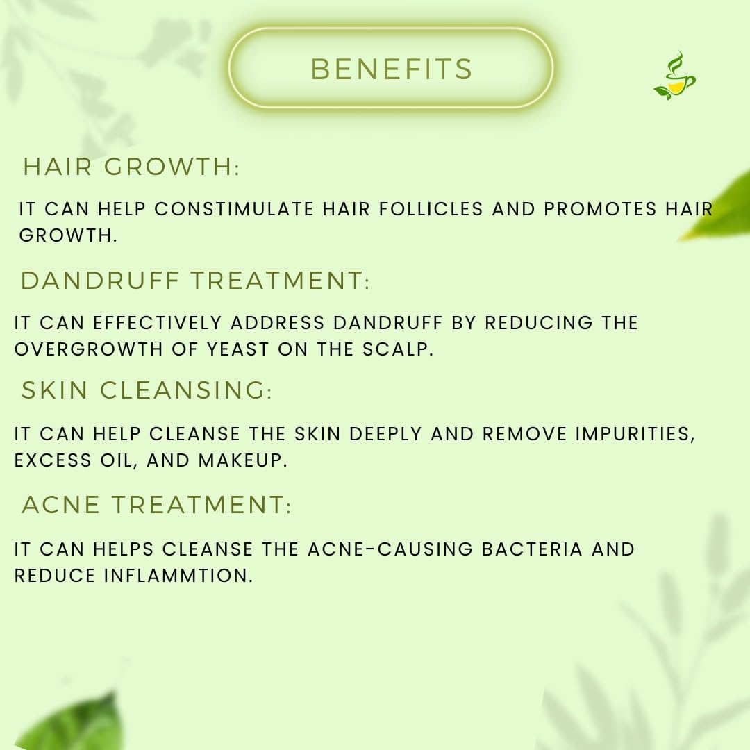 100% Pure Tea Tree Essential Oil (15ml) - Natural Therapeutic Grade for Hair Growth, Skin Care & Acne Treatment - Perfect for Aromatherapy, DIY Beauty & Home Remedies