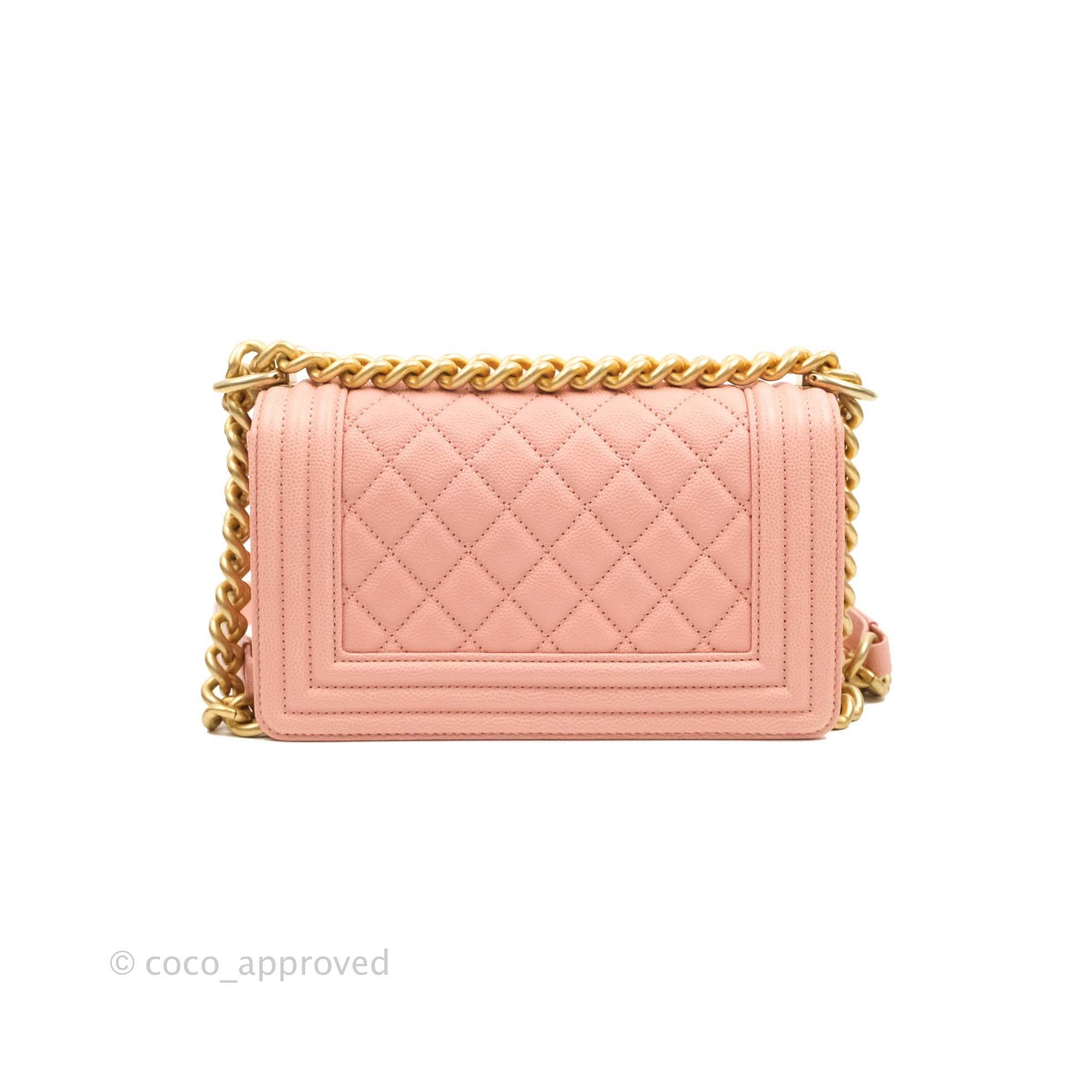 Chanel Boy Small Pink Caviar Gold Hardware Handbag - Luxury Designer Crossbody Bag for Women | Perfect for Date Night, Parties & Special Occasions