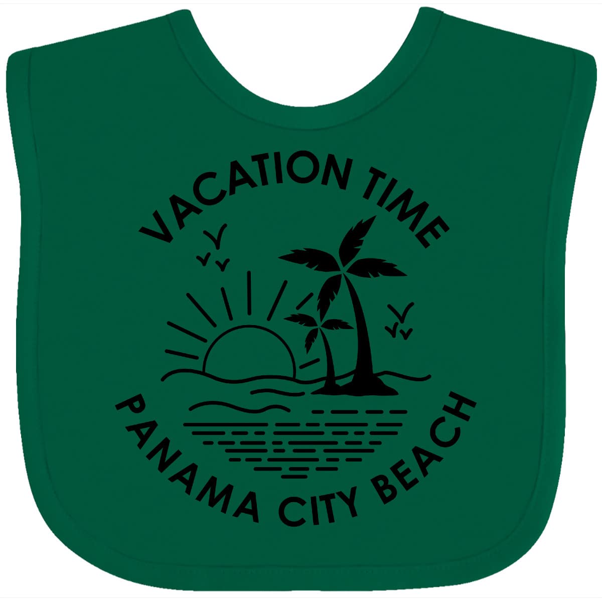 Inktastic Vacation Time in Panama City Beach Baby Bib - Soft & Absorbent Drool Bib for Infants & Toddlers - Perfect for Beach Trips, Travel & Everyday Use