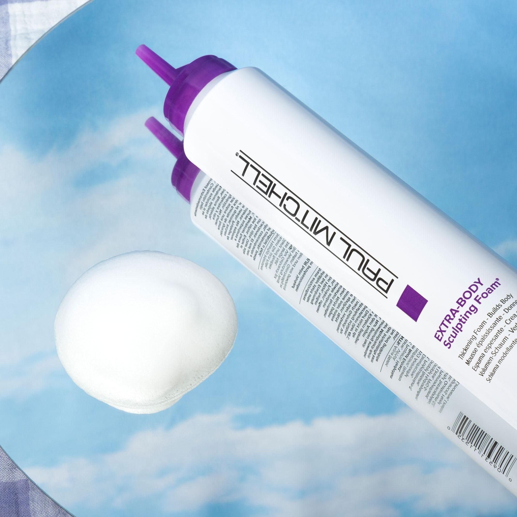 Paul Mitchell Extra-Body Sculpting Foam for Fine Hair - Volumizing & Thickening Styling Foam for Fuller, Bouncier Hair - Perfect for Daily Use & Special Occasions