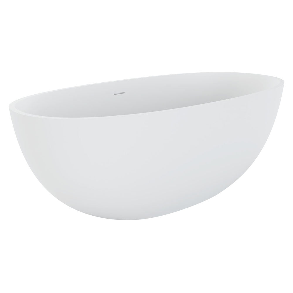 Fienza ST28 1650mm Freestanding Stone Bathtub - Matte White Finish | Luxurious Soaking Tub for Modern Bathrooms & Spa Retreats