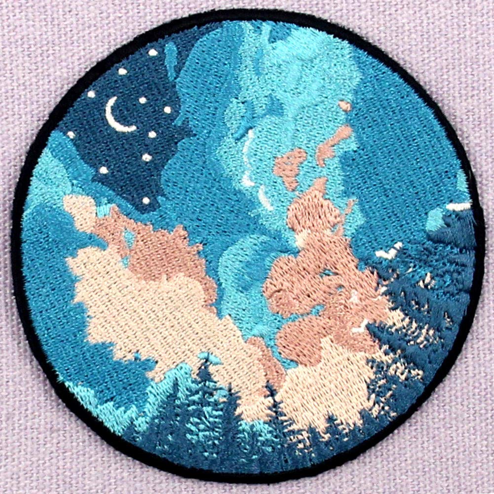 Starry Sky Outdoor Embroidered Patch - Iron On & Sew On Applique for Jackets, Backpacks & Hats | Adventure & Camping Accessories