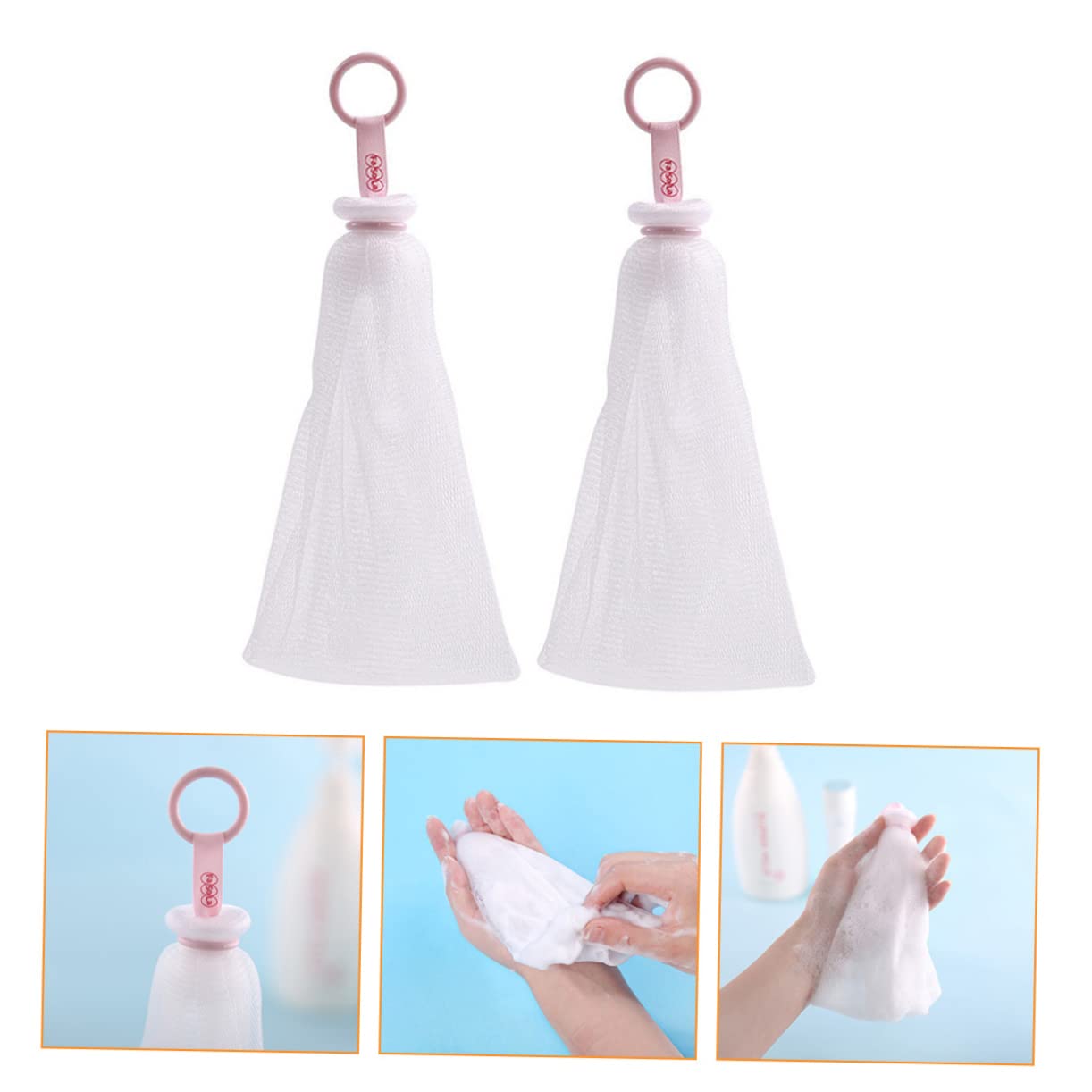 Minkissy Lightweight Portable Facial Bubble Maker - 2 Pack Foaming Nets for Soap Cleansing | Perfect for Travel, Spa & Daily Skincare Routine