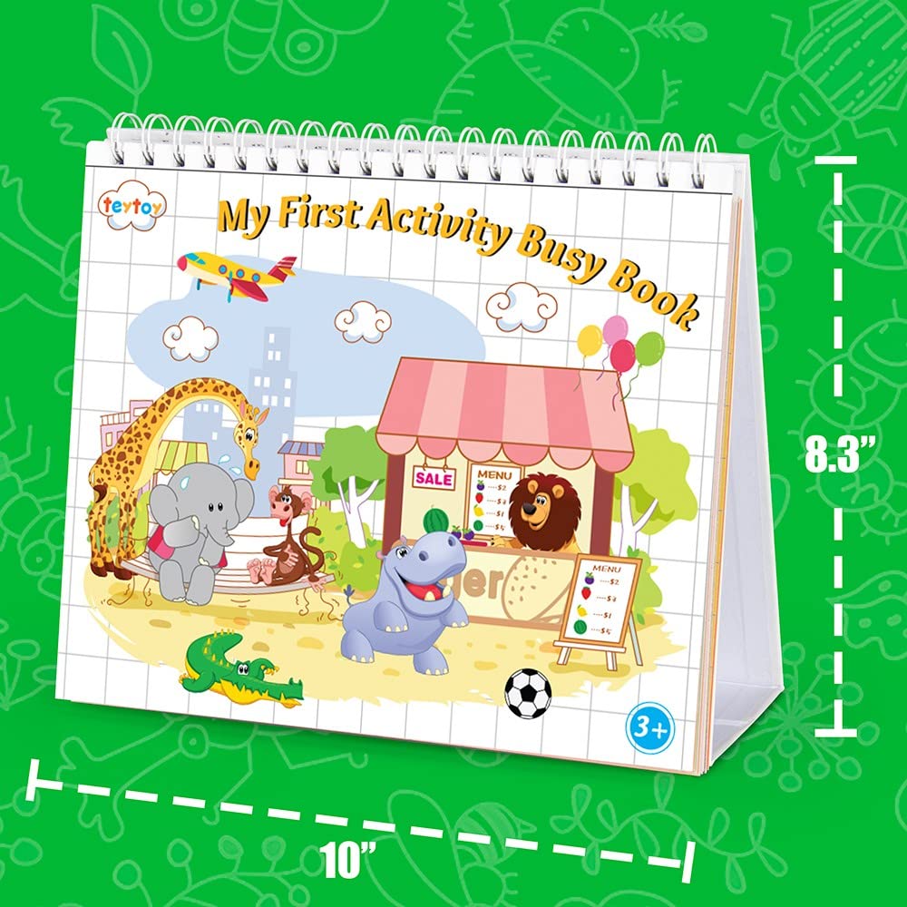 My First Baby Activity Busy Book - Montessori Toddler Learning Toy with Matching Game Puzzle | Early Educational Sensory Busy Board for Travel & Home Play