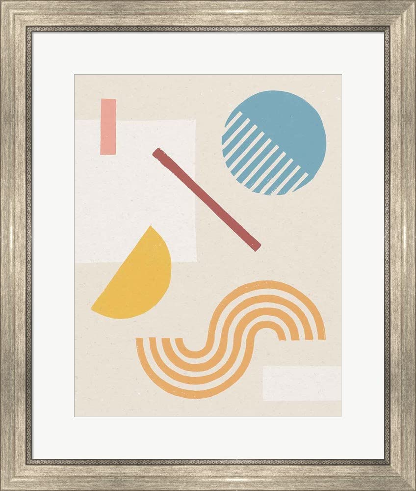 Shapely Serenity II Framed Wall Art Print by Moira Hershey - 23x27 Inches Silver Scoop Frame - Elegant Home & Office Decor for Living Room, Bedroom, or Gallery Wall