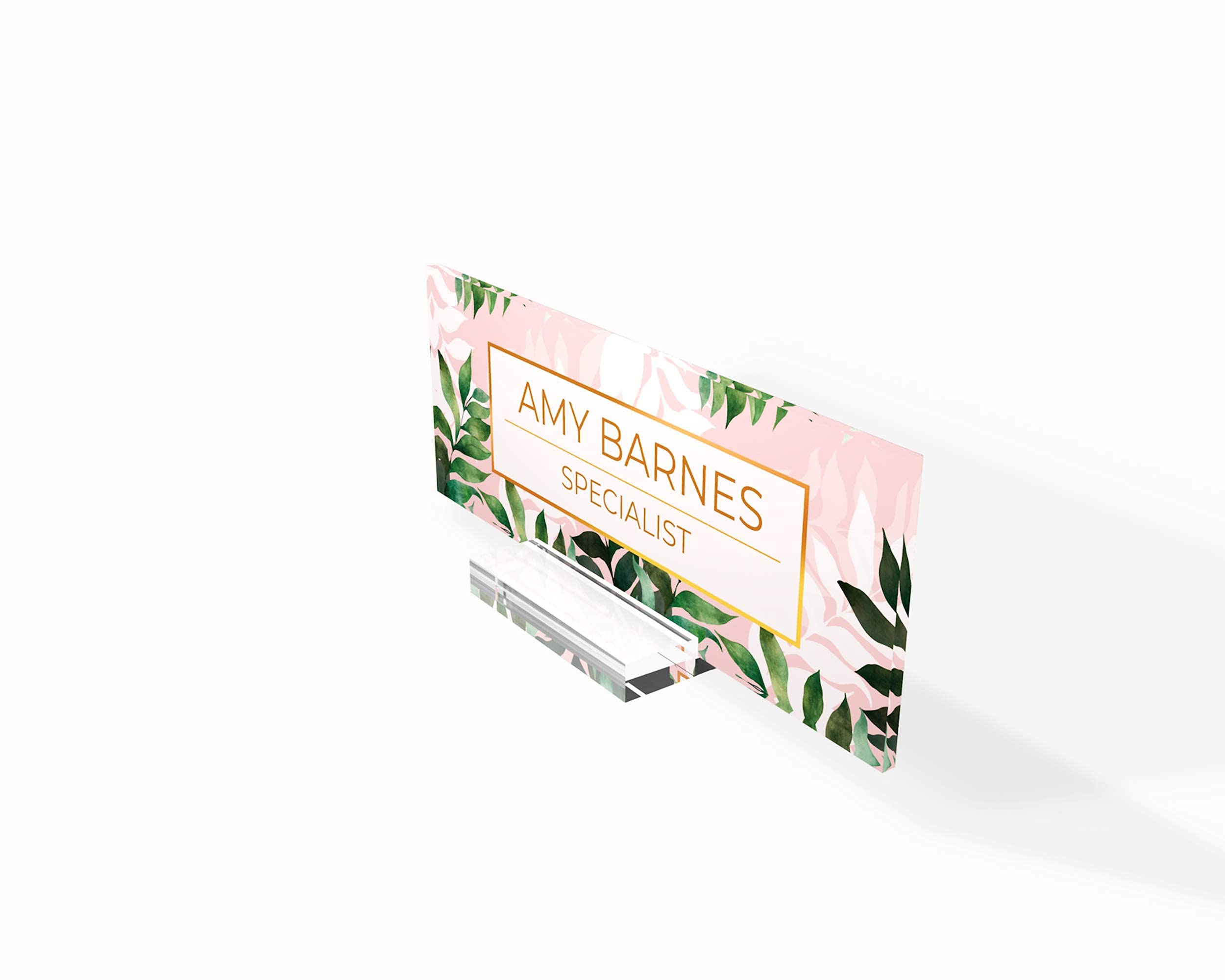 Personalized Desk Name Plate - Modern Office Sign for Women, Home & Teacher Desk Decor - Stylish Tropical Design (8