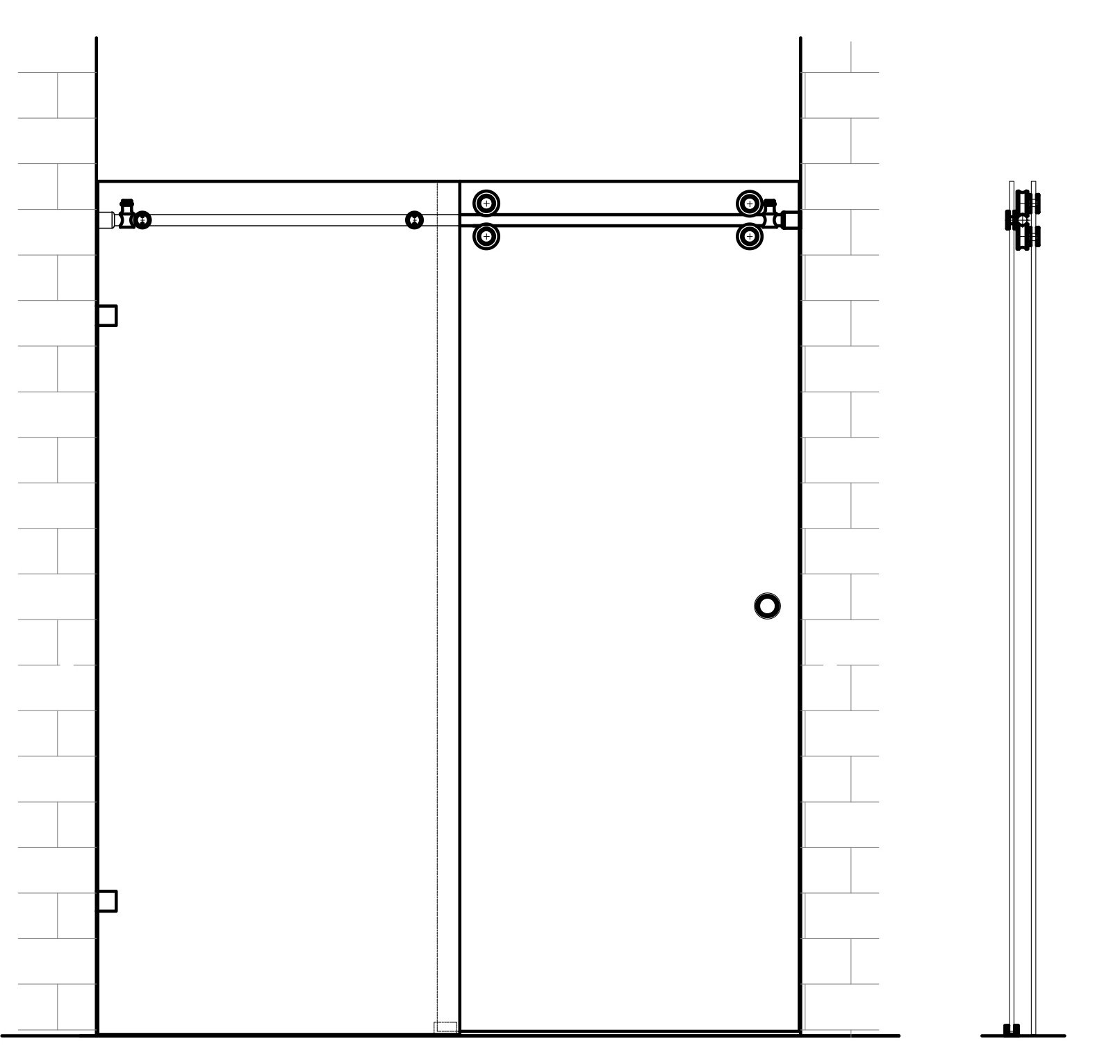 DIYHD 5FT Frameless Sliding Glass Shower Door Hardware Kit - Premium Brushed Stainless Steel - No Glass Included - Perfect for Modern Bathroom Renovations & Spa-Style Showers