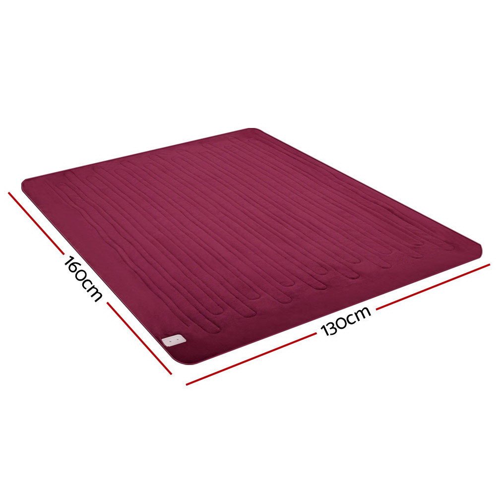 Cozy Electric Heated Throw Blanket - Soft & Warm Burgundy Fleece for Winter - Perfect for Couches, Beds & Home Relaxation