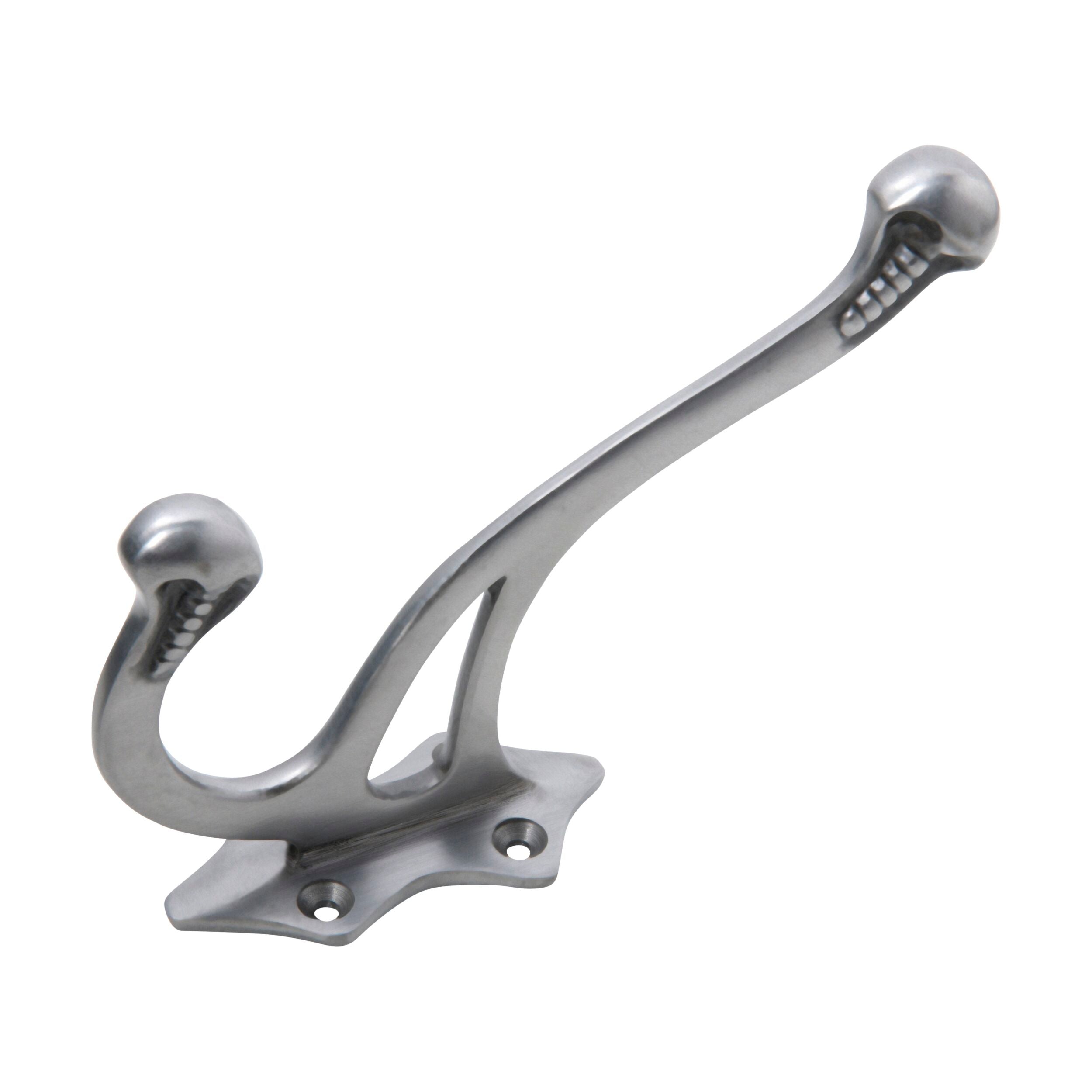 Victorian Iron Polished Metal Wall Hook for Hats & Coats - 5.7