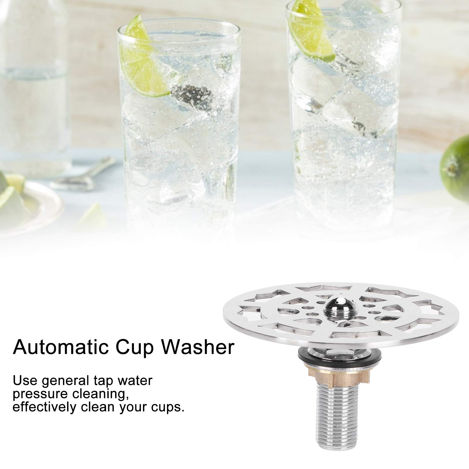 Stainless Steel Automatic Glass Rinser for Kitchen Sink - Bar & Restaurant Cup Washer - Coffee Accessories & Glass Cleaner for Home & Commercial Use
