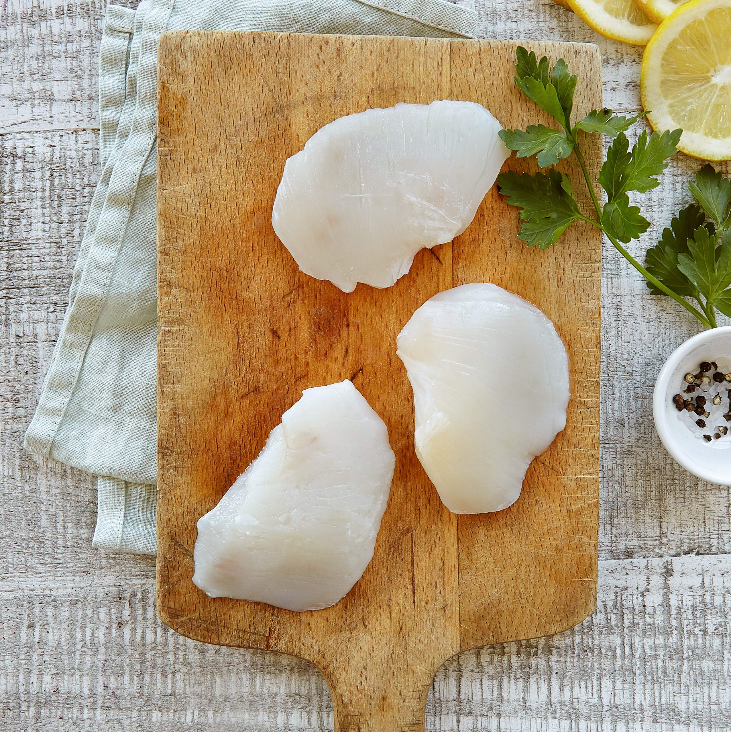 Fresh Frozen Wild Alaskan Halibut Cheeks - Boneless, Sustainably Harvested White Fish - 4 lbs by Northwest Wild Foods - Perfect for Grilling, Baking & Seafood Stews