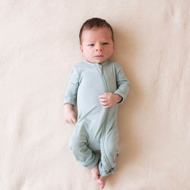 Kyte Baby Organic Cotton Zippered Romper for Infants - Soft Sage Green One-Piece Pajamas for Newborns & Toddlers | Perfect for Sleepwear, Playtime & Everyday Comfort