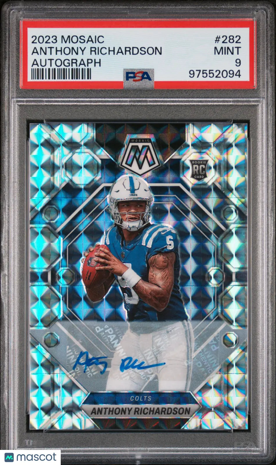 2023 Panini Mosaic Football Anthony Richardson Rookie Card Auto PSA 9 #282 - Perfect for NFL Collectors & Sports Memorabilia Enthusiasts
