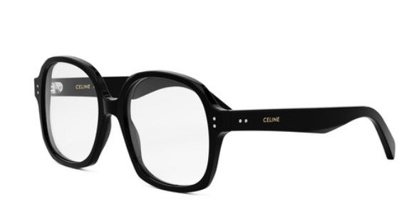 Celine THIN CL50151I 001 Shiny Black Geometric Women's Eyeglasses - Fashionable Designer Glasses for Women, UV Protection & Lightweight Frame - Perfect for Work, Reading & Everyday Wear