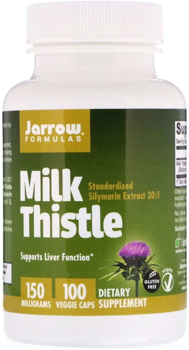 SEASOL Stearic Jarrow Formulas Milk Thistle Extract 150mg - 100 Capsules for Liver Support & Detox - Perfect for Daily Wellness and Liver Health Maintenance