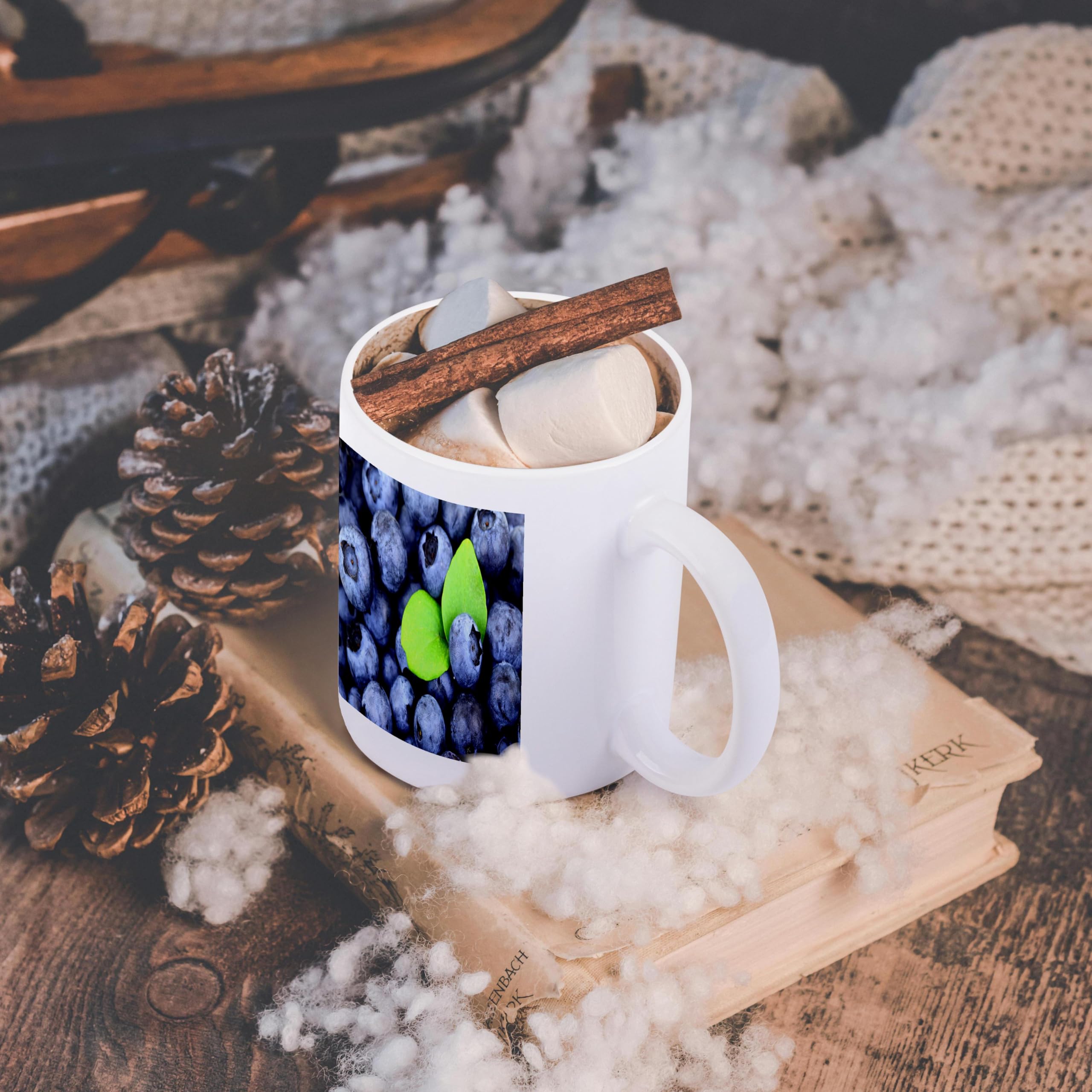 3D Rose Blueberry Surprise Ceramic Coffee Mug - 11 oz Colorful Design for Tea, Coffee & Hot Drinks - Perfect for Home, Office & Gifts