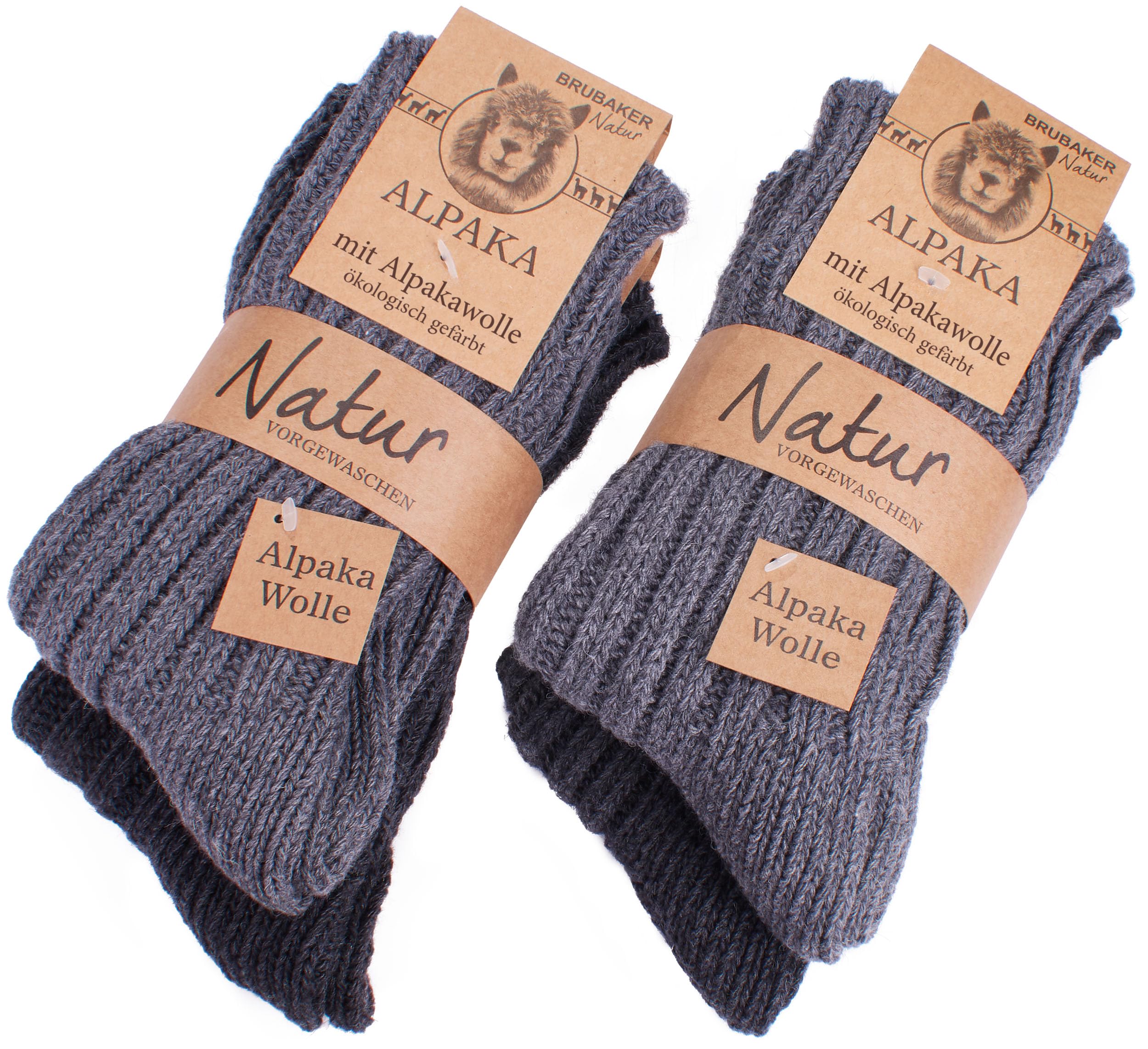 Premium Alpaca Wool Socks for Men & Women - Ultra Soft & Warm Winter Socks (4 Pairs) - Perfect for Hiking, Travel & Cold Weather Comfort