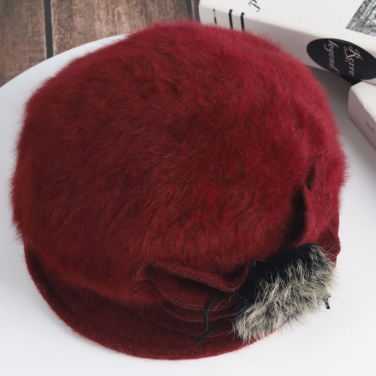 Women's Angola Wool Winter Hats - Handmade Felt Wool Beanie, Beret & Bucket Hats with Bill - Cabbie Newsboy Cap for Cold Weather - Perfect for Skiing, Snowboarding & Winter Fashion
