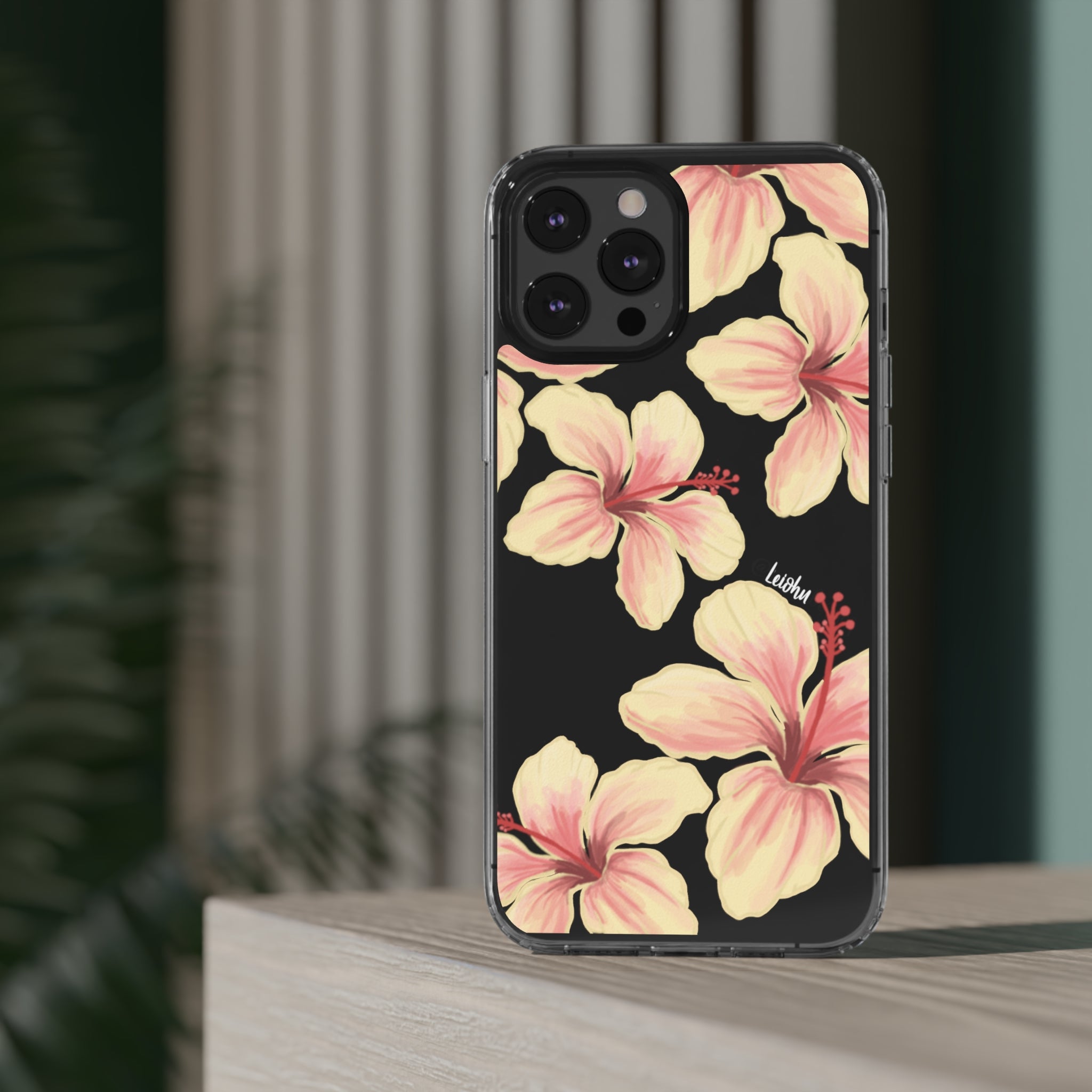 Premium Clear Hibiscus Ke'oke'o Phone Case - Shatterproof Protective Cover for iPhone & Samsung - Perfect for Beach, Travel & Everyday Use