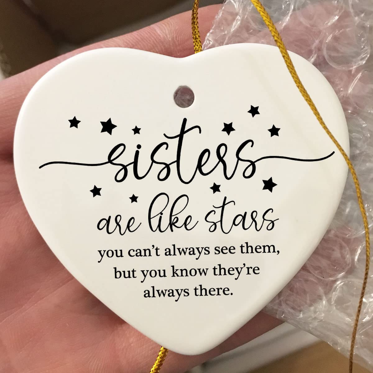 Sister Keepsake Heart Ceramic Gift - Best Birthday Present for Sister from Sister, Best Friend & Bestie Gift for Women, Long Distance Friendship Keepsake, Perfect for Anniversaries & Special Occasions