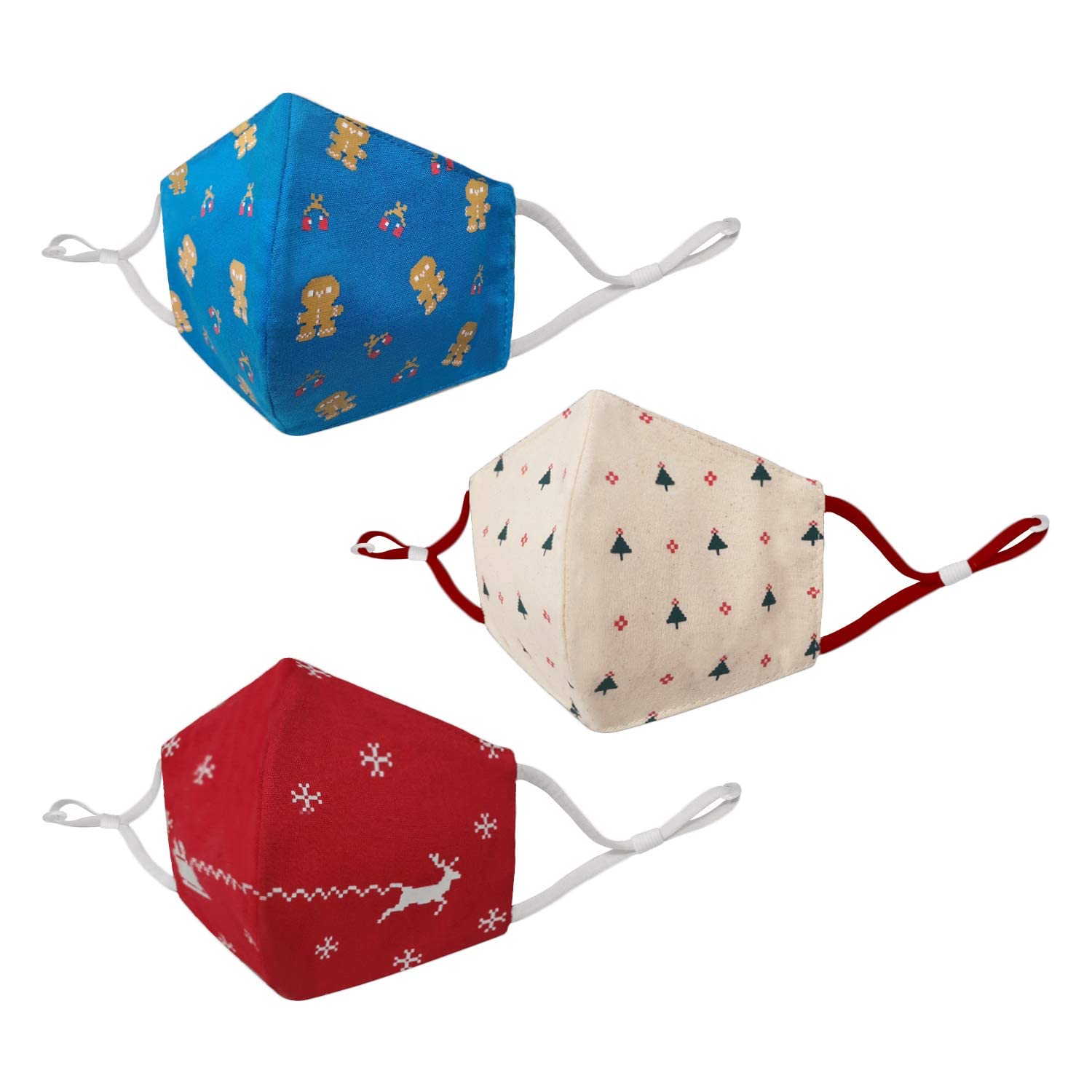 Eco-Friendly Reusable Cotton Face Masks for Women & Men - Adjustable Ear Loops, Breathable & Comfortable - Perfect for Work, Travel & Holiday Protection - 100% Organic Cotton Washable Face Covering for Daily Use, Office Commute & Public Safety
