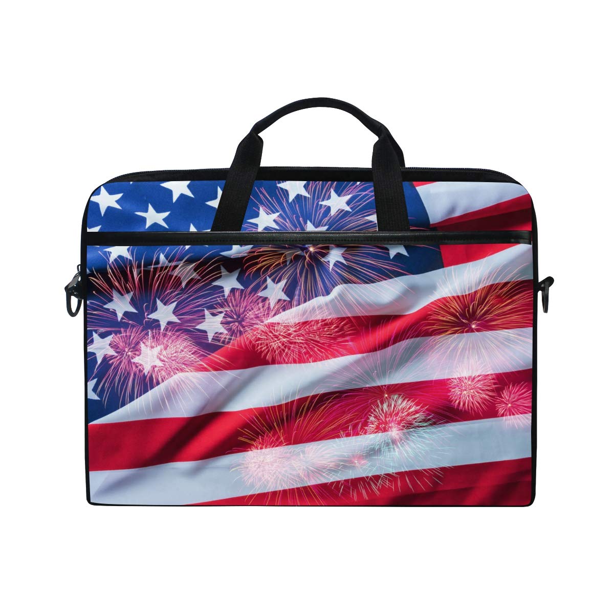 VIKKO USA Flag Laptop Bag for 11.6-14 Inch Laptops, Tablets & Ultrabooks | Shockproof Computer Sleeve Case with Adjustable Shoulder Strap | Perfect for Work, School & Travel