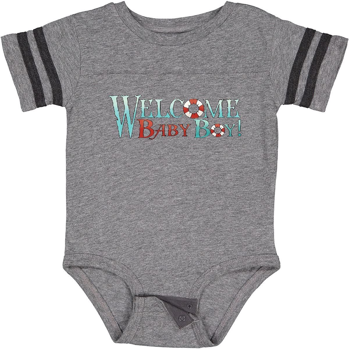 Inktastic Nautical Welcome Baby Boy Bodysuit - Soft Cotton Onesie for Newborns, Infants & Toddlers - Perfect for Baby Showers, Birth Announcements & First Birthday Gifts