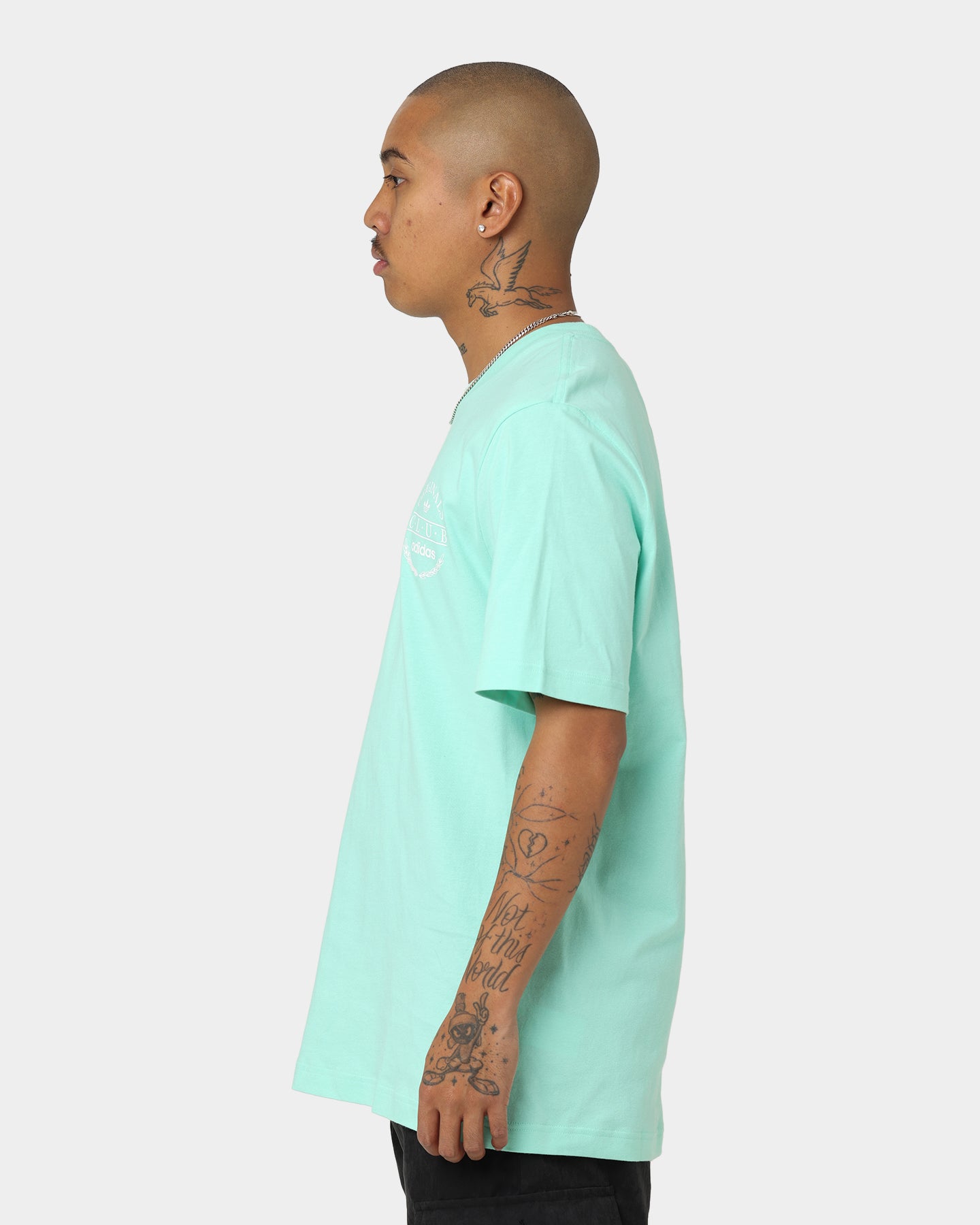 Adidas Club Logo T-Shirt for Men - Easy Green Cotton Casual Tee - Perfect for Gym, Streetwear & Everyday Outfits