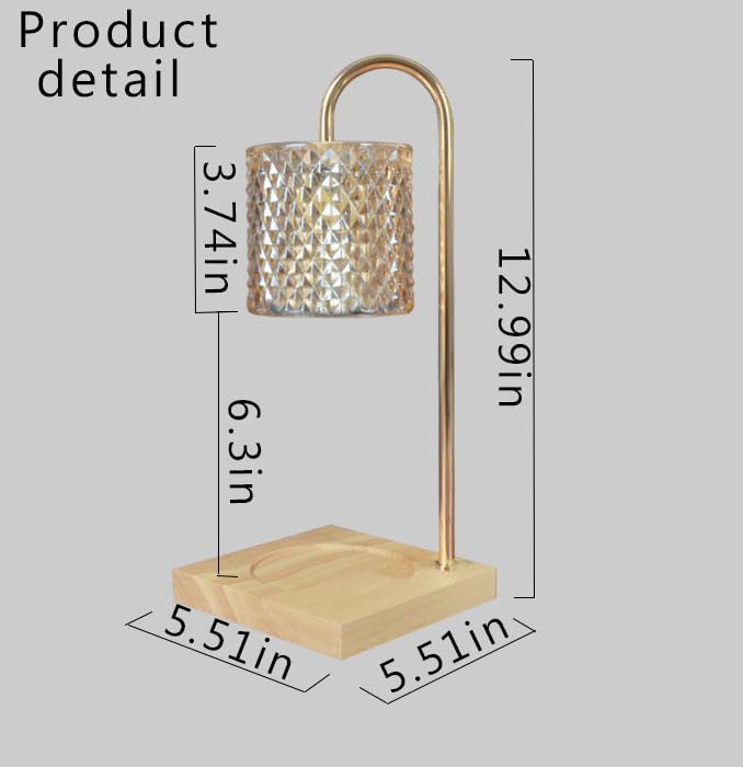 Electric Candle Warmer Lamp with Timer & Dimmer - Adjustable Height Wax Melt Warmer for Scented Jar Candles, Includes 2 Bulbs - Perfect for Home, Office & Aromatherapy Relaxation