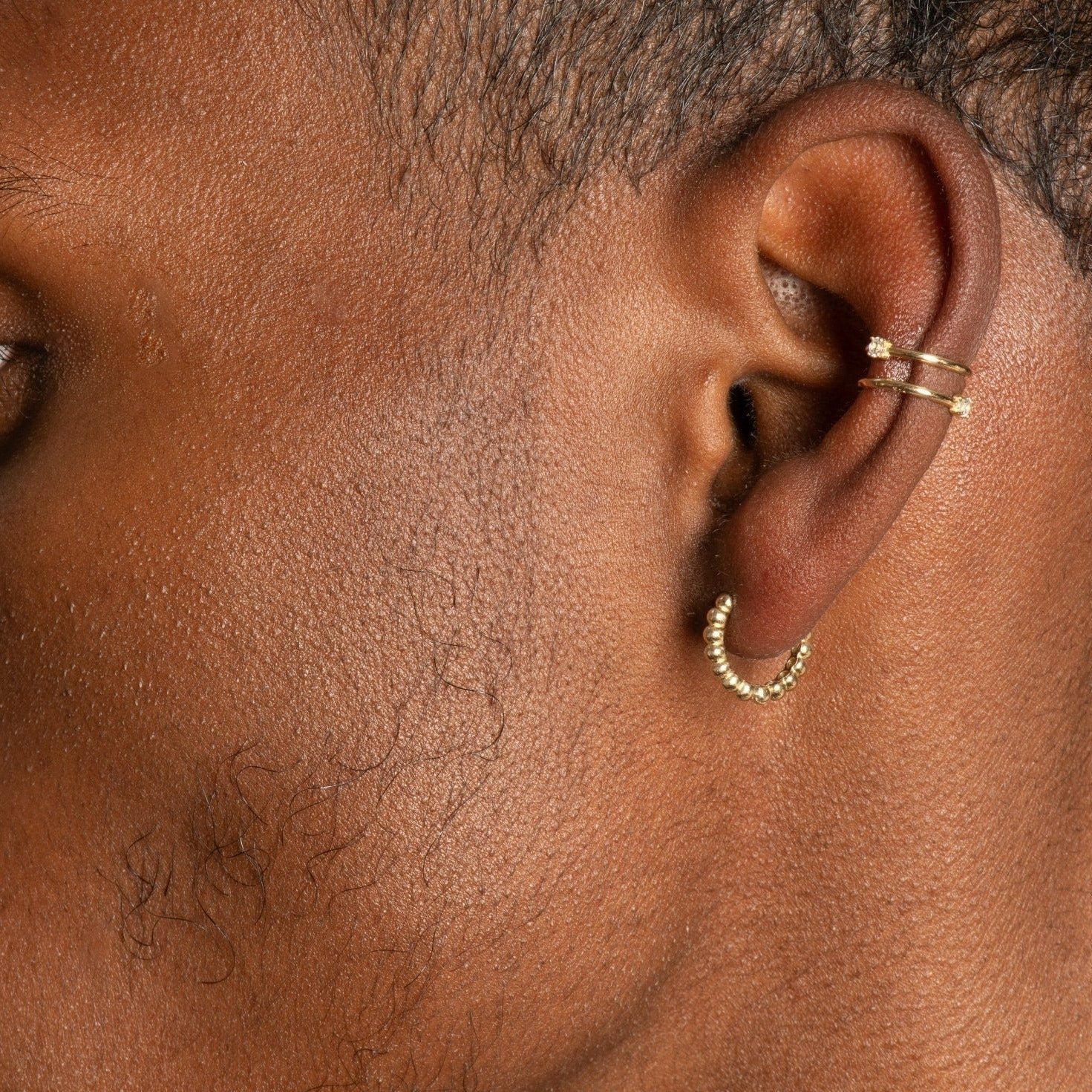 14K Solid Yellow Gold Bubble Beaded Hoop Earrings for Women - Elegant Dainty Everyday Jewelry for Gifts, Parties & Special Occasions