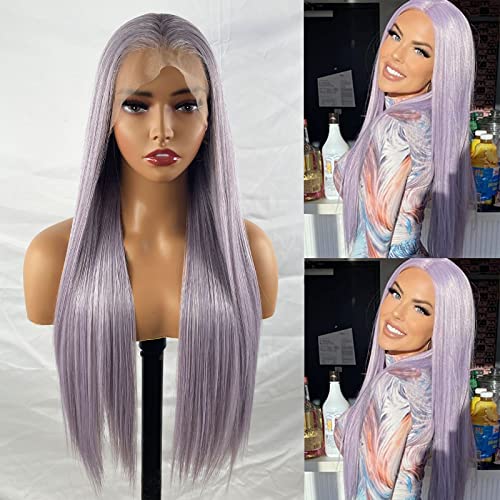 Natural-Looking Synthetic Lace Front Wig with Blonde Highlights - Perfect for Cosplay, Daily Wear & Special Occasions