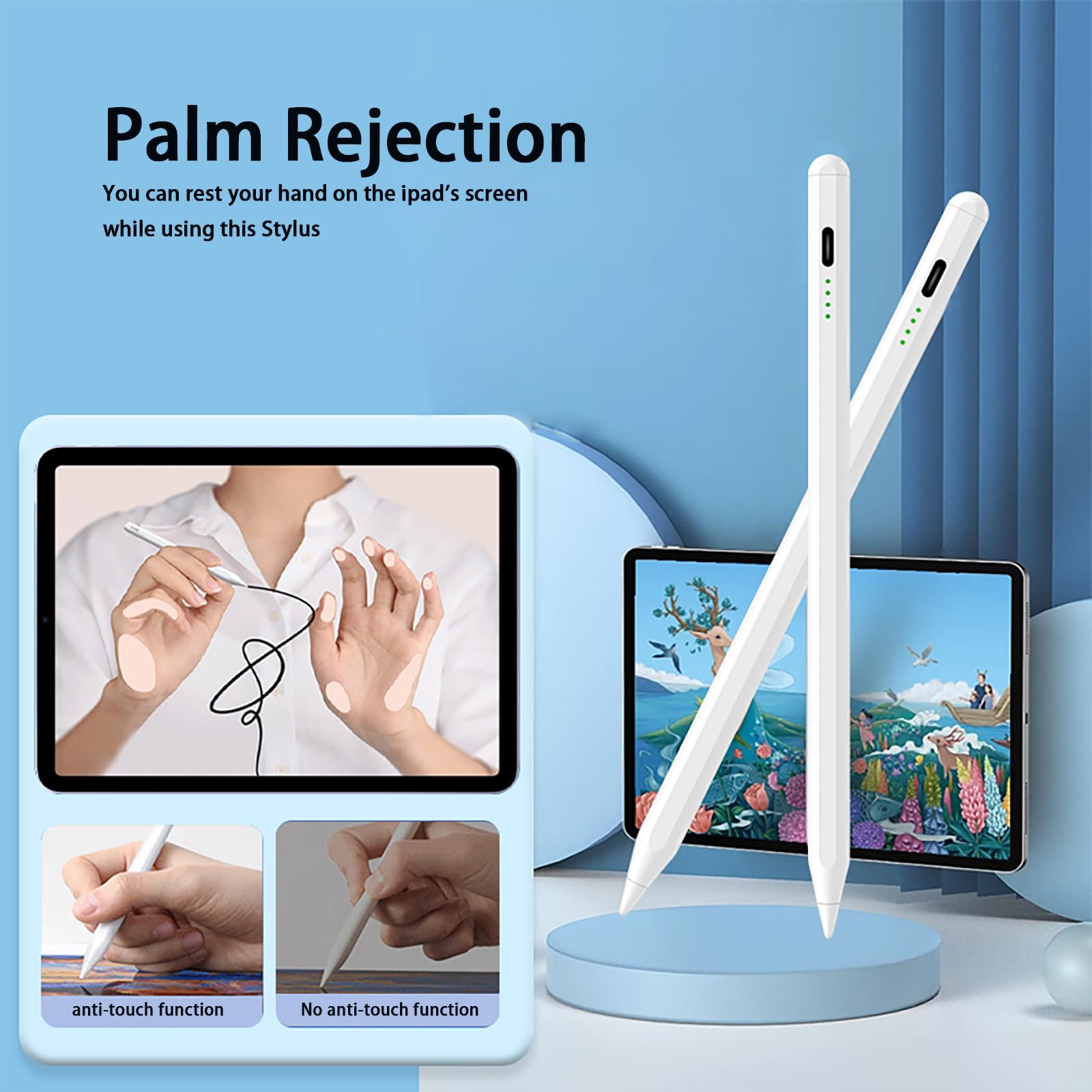 Premium Stylus Pen for iPad - Fast Charging Apple Pencil 1st Gen Replacement with Tilt Sensitivity & Palm Rejection - Compatible with iPad Pro 11