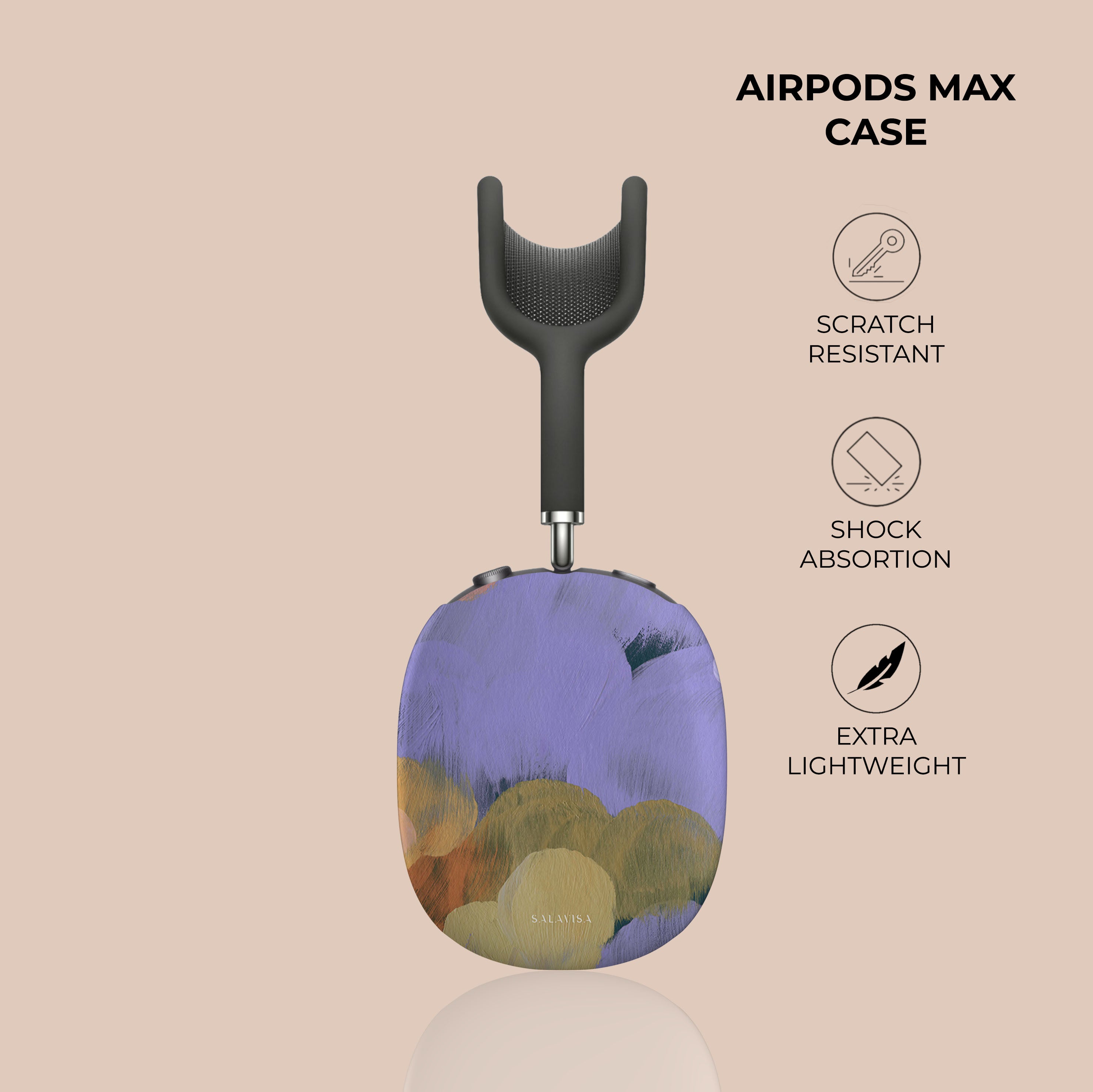 Durable Spring Canvas AirPods Max Protective Case - Shockproof & Scratch-Resistant Cover for Apple AirPods Max Headphones - Perfect for Travel, Gym & Outdoor Use