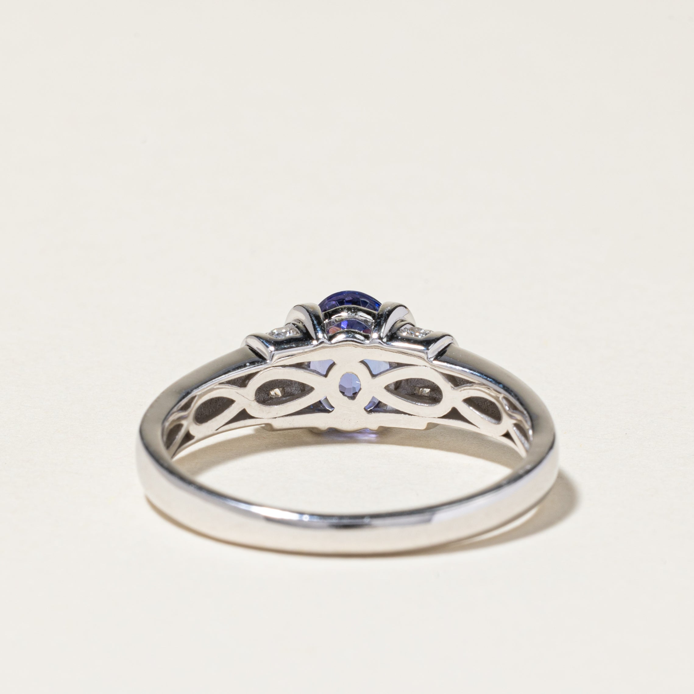 14K White Gold Tanzanite & Diamond Ring - 1.39ct Tanzanite & 0.25ctw Diamonds - Size 10 | Elegant Engagement, Anniversary & Special Occasion Jewelry Gift