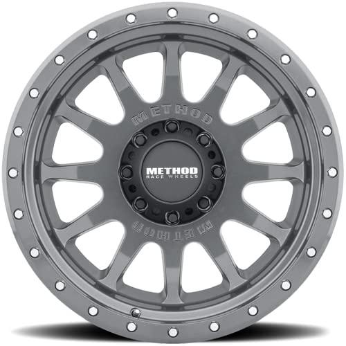 Method Race Wheels 605 NV Titanium 20x10 Gloss Black Wheels - 8x6.5 Bolt Pattern, -24mm Offset - Durable Off-Road & Street Performance for Trucks, SUVs, Jeeps