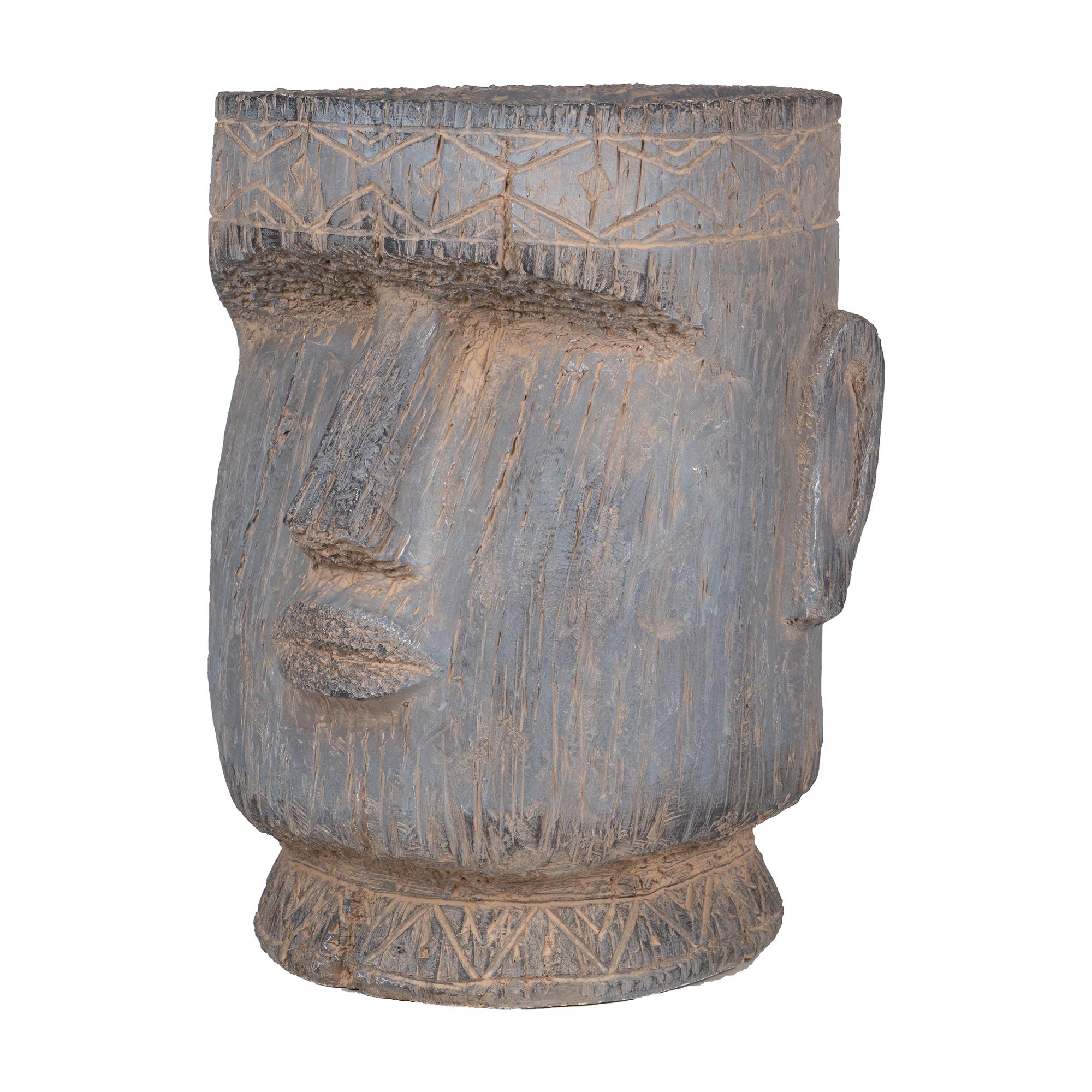 A&B Home Easter Island Statue Outdoor Planter - 17 Inch Gray Face Planter Vase for Garden, Patio & Home Decor - Perfect for Succulents, Flowers & Indoor/Outdoor Plants