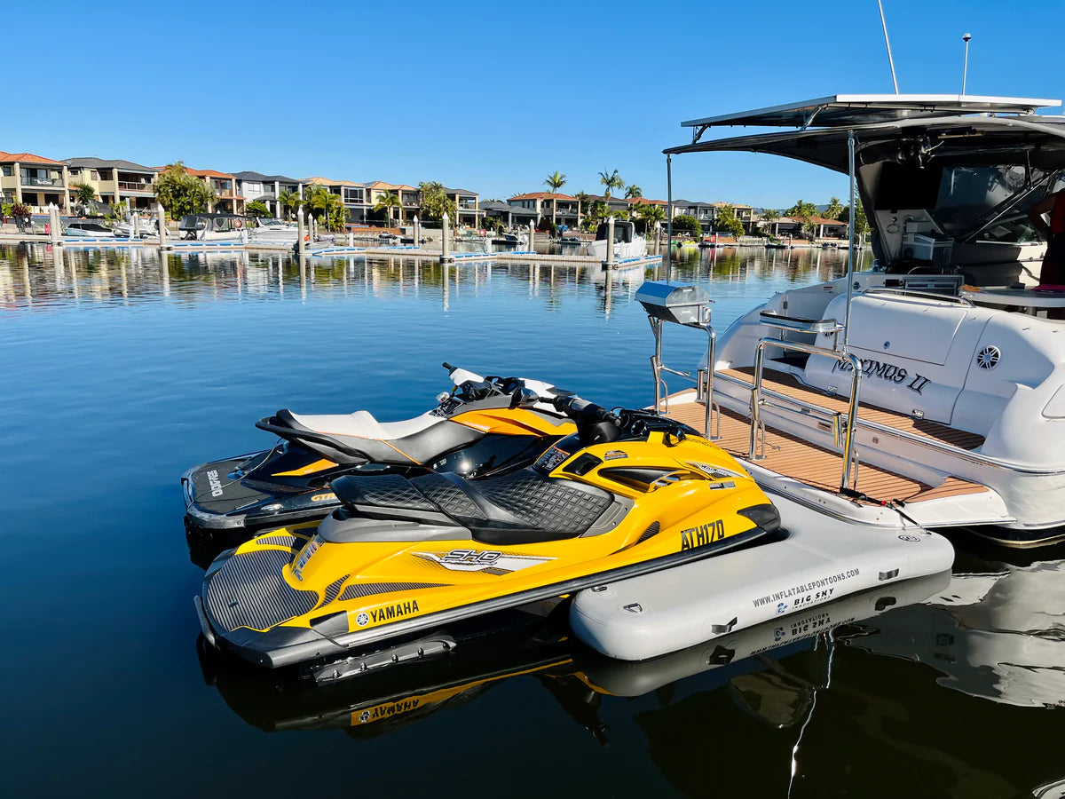 Inflatable Jet Ski Dock - Portable Floating Pontoons for Watercraft Storage & Recreation | Perfect for Lakes, Beaches & Marinas