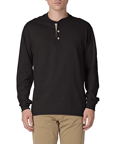 Hanes Men's Cotton T-Shirts & BeefyT Henley Shirts - Soft Long Sleeve Casual Tees for Everyday Wear, Work & Outdoor Activities