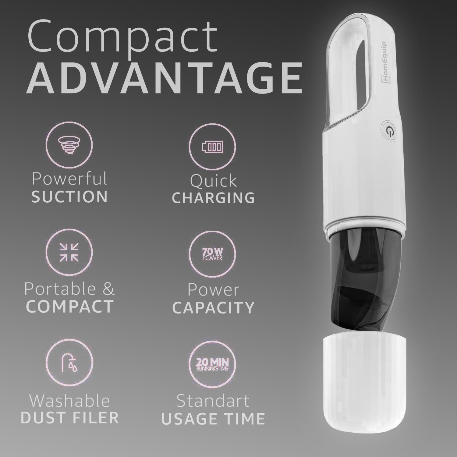 Handheld Cordless Vacuum Cleaner for Pet Hair, Dust - Lightweight & USB-C Rechargeable - Home & Car Cleaning