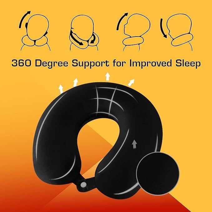 BigPlayer Neck Pillow for Travel & Commuting - Ergonomic Memory Foam Neck Support for Airplane, Car & Office - Pain Relief Sleeping Pillow for Long Flights, Road Trips & Work Breaks - Perfect Travel Accessory & Home Office Essential