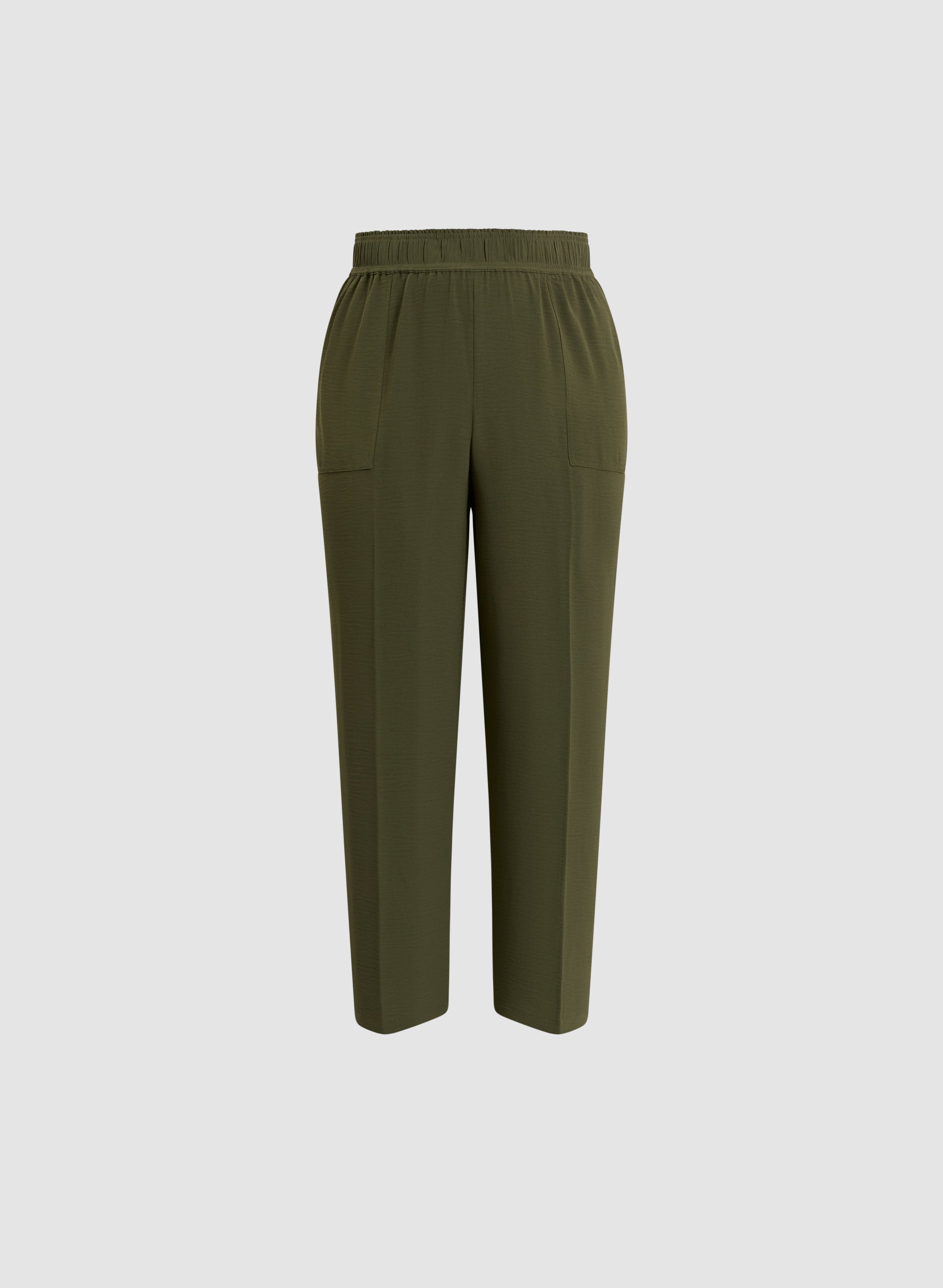 Comfortable Women's Crepe Pull On Pants - Stretchy High Waisted Lounge Pants for Yoga, Travel & Casual Wear