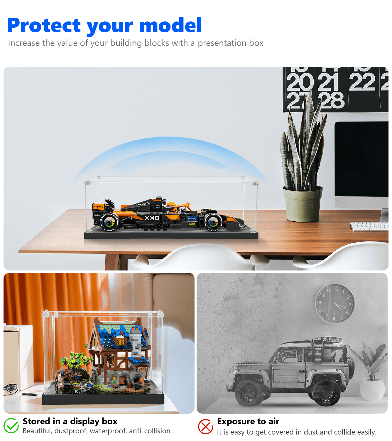 LEGO McLaren F1 Team MCL38 Display Case (1:32 Scale) - Perfect for Showcasing & Protecting Your 77251 Model Car Collection - Ideal for Home Decor, Office Display & Gift Giving