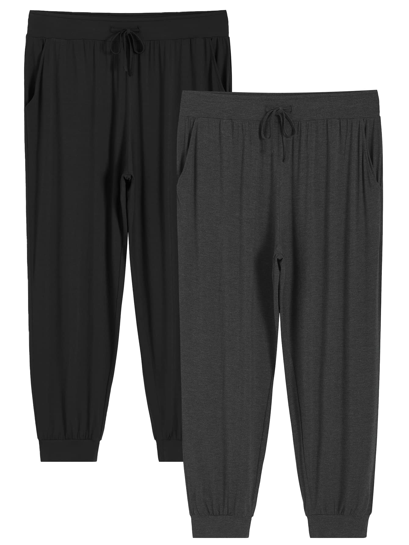 **Plus Size Women's Jogger Pajama Pants - Soft Lounge Pants with Pockets for Sleep, Yoga & Relaxation at Home**