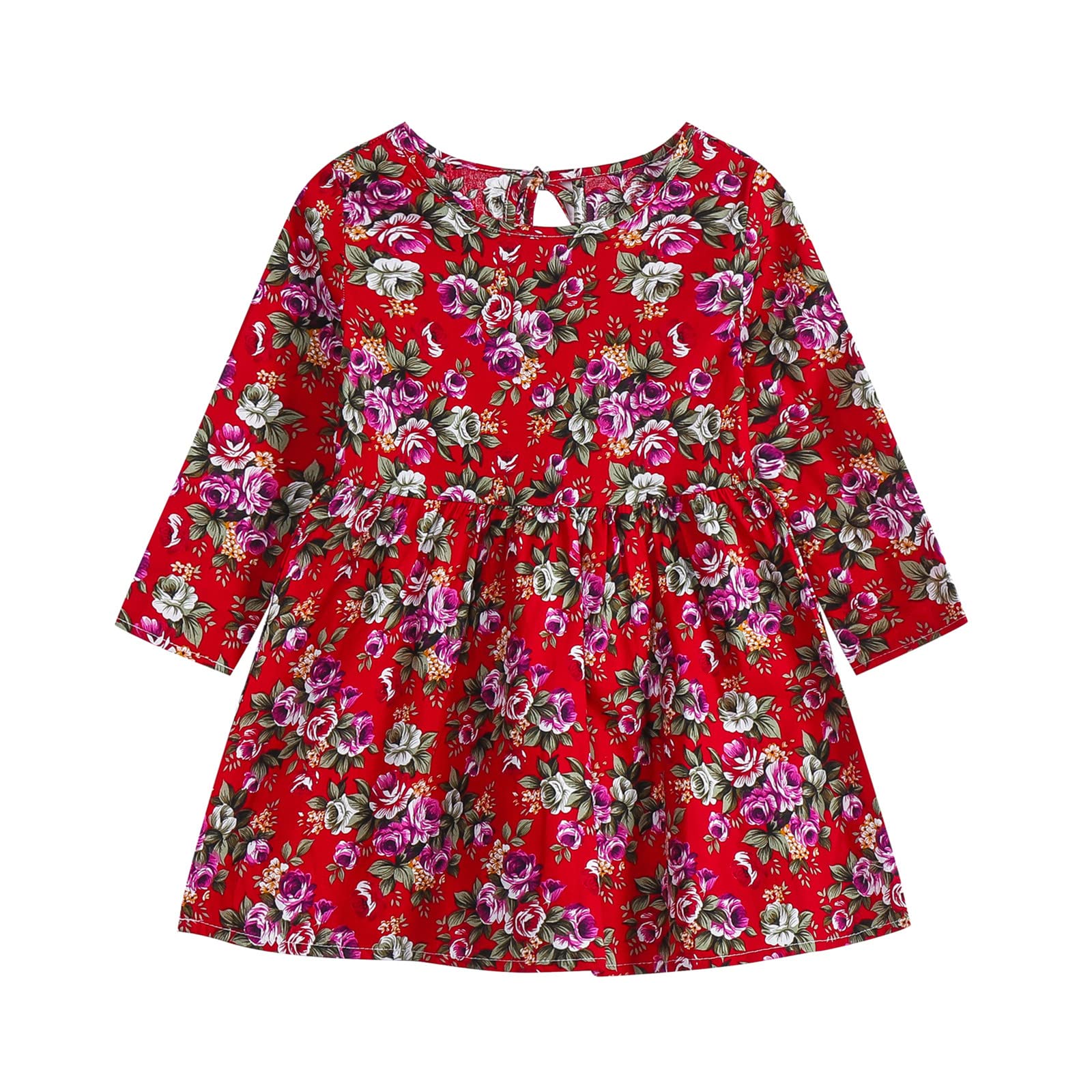 Lykmera Toddler Baby Girls Long Sleeve Princess Dresses - Cute Print Spring Outfit for Kids | Perfect for Birthday Parties, Easter & Special Occasions