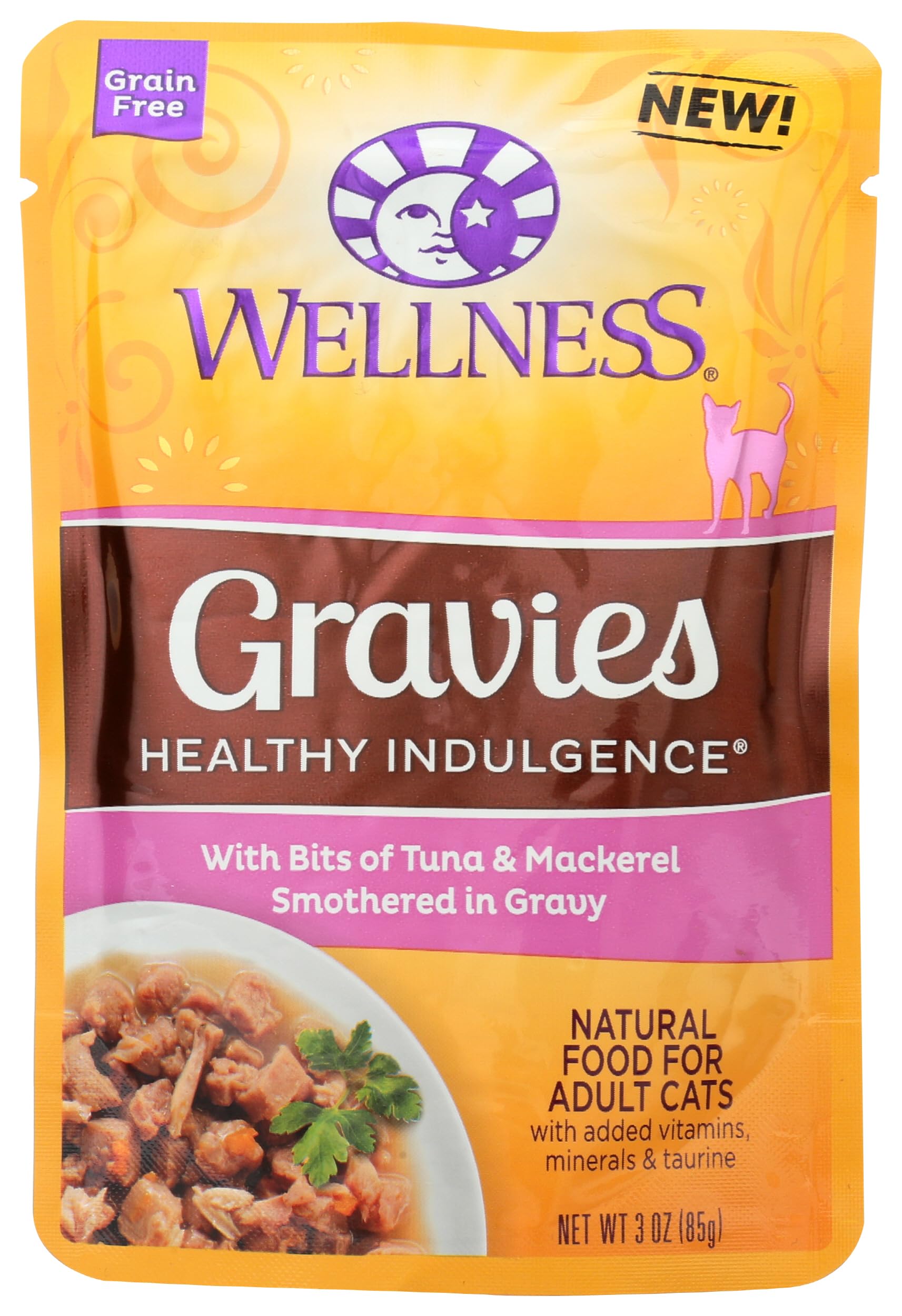 Premium Grain-Free Cat Food Pouches - Healthy Tuna Gravy Recipe for Adult Cats, 3oz (Pack of 12) - High Protein Wet Food for Weight Management & Digestive Health | Perfect for Mealtime, Travel & Senior Cats